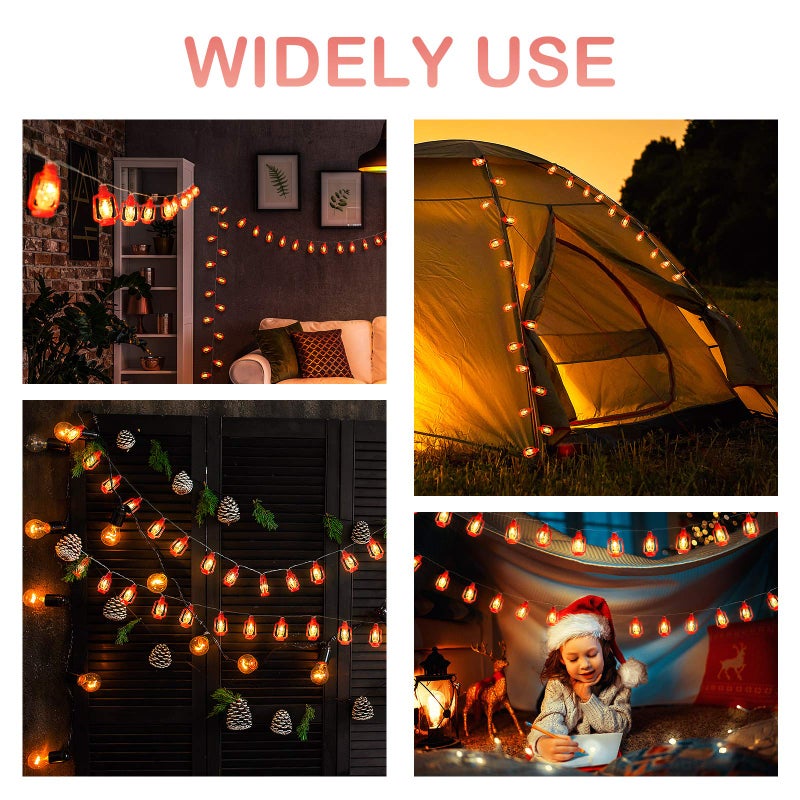 AceList 30 LED Red Lantern String Lights for Bedroom Patio Garden Holiday Home Indoor Decorations, Mini Kerosene Lights String (Warm White Light) - Image 4